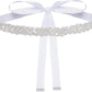Satin Rhinestone Wedding Waist Belt - Adjustable Sash