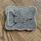 Scrolling Cross Filigree Western Belt Buckle - Antique Silver