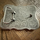 Scrolling Cross Filigree Western Belt Buckle - Antique Silver