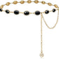 Rhinestone Concho Waist Chain - Sparkly Gold Chain Belt