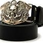 Handmade Nickel Silver Biker Buckle - Skull & Motorcycle