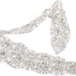 Silver Crystal Trim Wedding Belt - Elegant Bridal Sash