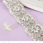 Silver Crystal Trim Wedding Belt - Elegant Bridal Sash