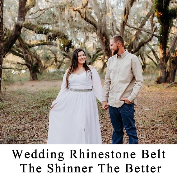 Silver Crystal Trim Wedding Belt - Elegant Bridal Sash