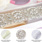 Silver Crystal Trim Wedding Belt - Elegant Bridal Sash