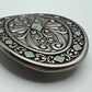 Silver Tone Filigree Leaf Oval Buckle - Western Flower Style