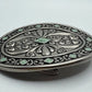 Silver Tone Filigree Leaf Oval Buckle - Western Flower Style