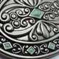 Silver Tone Filigree Leaf Oval Buckle - Western Flower Style
