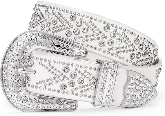 Plus Size Rhinestone Studded Western Belt - Bling Diamond