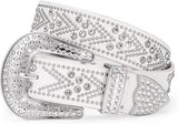 Plus Size Rhinestone Studded Western Belt - Bling Diamond