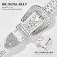 Plus Size Rhinestone Studded Western Belt - Bling Diamond