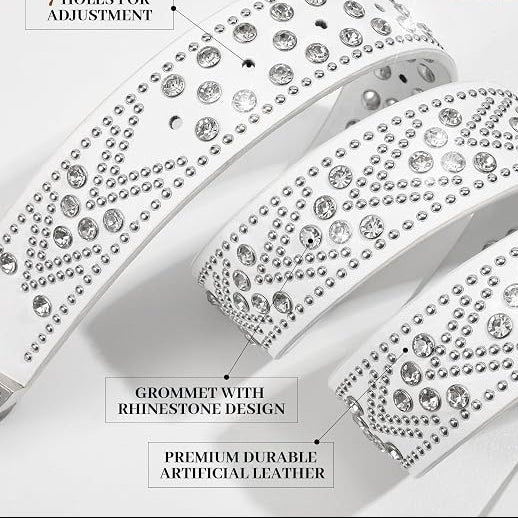 Plus Size Rhinestone Studded Western Belt - Bling Diamond