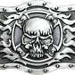Ghost Skeleton Skull Flame Belt Buckle – Halloween Biker