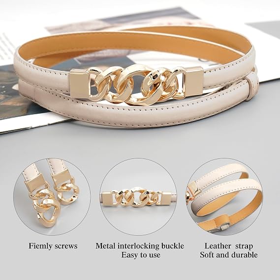 Skinny Alloy Buckle Dress Belt - Minimalist Leather Style