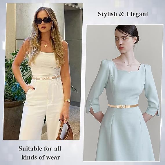 Skinny Alloy Buckle Dress Belt - Minimalist Leather Style