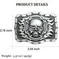 Ghost Skeleton Skull Flame Belt Buckle – Halloween Biker