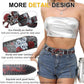 Skull Rhinestone Rose Belt - Y2K Goth Statement Belt