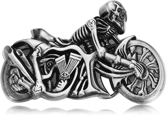 Skull Rider Motorcycle Belt Buckle - Biker Punk Style