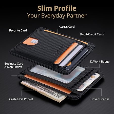 Slim Minimalist RFID Blocking Front Pocket Wallet