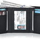 Slim Minimalist Trifold Leather Wallet with RFID Blocking