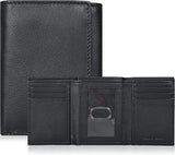 Slim Minimalist Trifold Leather Wallet with RFID Blocking