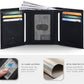Slim Minimalist Trifold Leather Wallet with RFID Blocking
