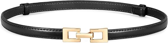 Slim Slide-Adjustable Leather Belt - Gold Buckle, 16 Colors