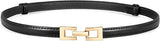 Slim Slide-Adjustable Leather Belt - Gold Buckle, 16 Colors