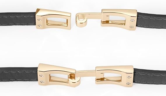 Slim Slide-Adjustable Leather Belt - Gold Buckle, 16 Colors