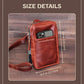 Men's Compact Leather Chest Sling Phone Bag