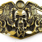 Handmade Solid Brass Biker Buckle – Motorcycle & Skull