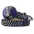 Sparkling Blue Glitter Western Rhinestone Belt with Globe Buckle