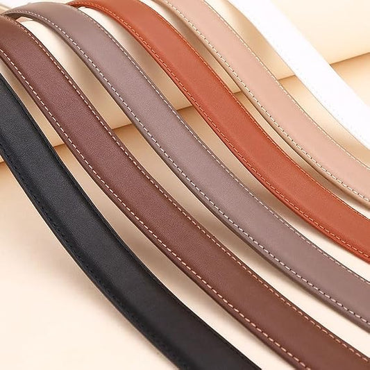 Square Buckle Minimalist Skinny Belt - Gold Tone Office Style