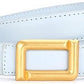 Square Buckle Minimalist Skinny Belt - Gold Tone Office Style