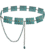 Square Concho Boho Chain Belt - Western Waist Belt