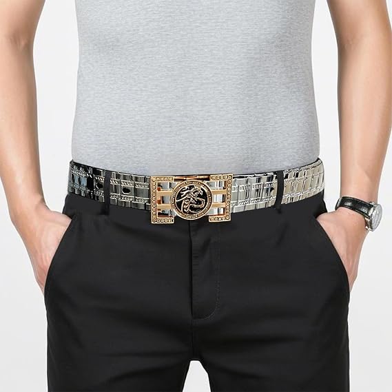 Stainless Steel Dragon Buckle Belt - Bold Punk Style