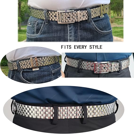 Stainless Steel Pin Buckle Punk Belt - Rust-Free Metal Belt