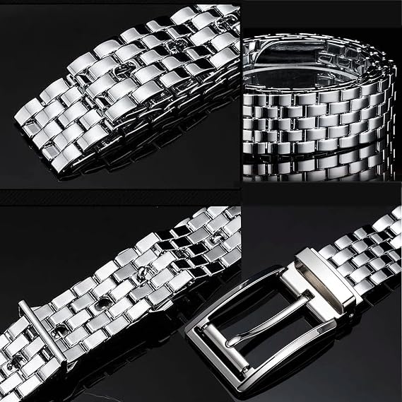 Stainless Steel Pin Buckle Punk Belt - Rust-Free Metal Belt