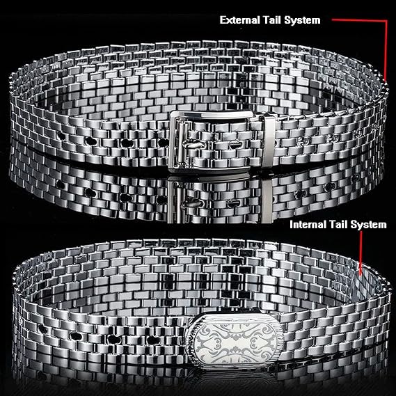 Stainless Steel Pin Buckle Punk Belt - Rust-Free Metal Belt