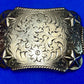 Star & Floral Filigree Swirl Western Belt Buckle