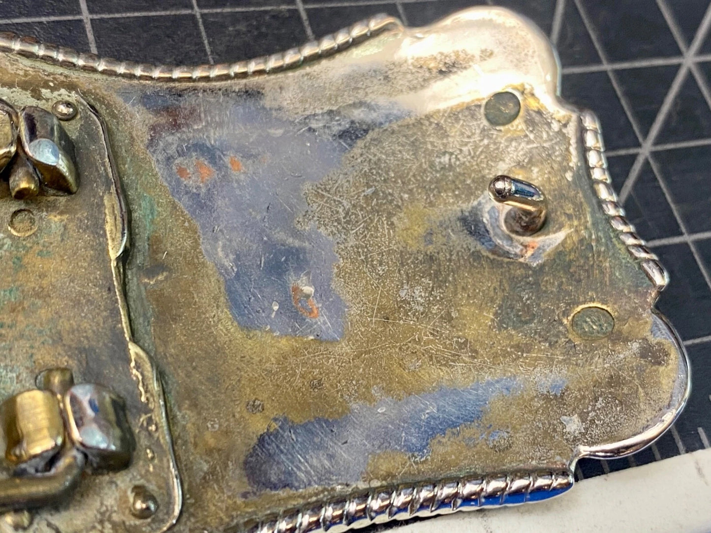 Star & Floral Filigree Swirl Western Belt Buckle