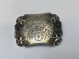 Star & Floral Filigree Swirl Western Belt Buckle