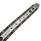 Studded Hair-On Hide Western Belt - Cream Bling Buckle