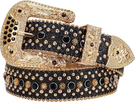 Detachable Buckle Rhinestone Studded Belt - Cowgirl Bling