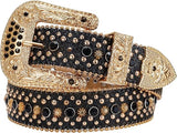 Detachable Buckle Rhinestone Studded Belt - Cowgirl Bling