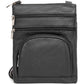 Women's Light Brown Genuine Cowhide Crossbody Bag with RFID Wallet