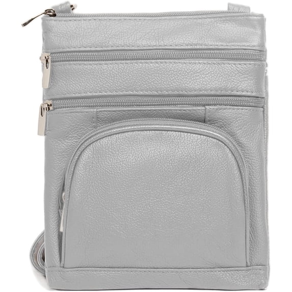 Women's Light Brown Genuine Cowhide Crossbody Bag with RFID Wallet