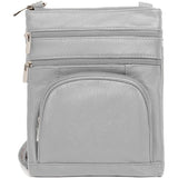 Women's Light Brown Genuine Cowhide Crossbody Bag with RFID Wallet