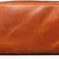 Tan Brown Genuine Leather Unisex Dopp Kit Bag