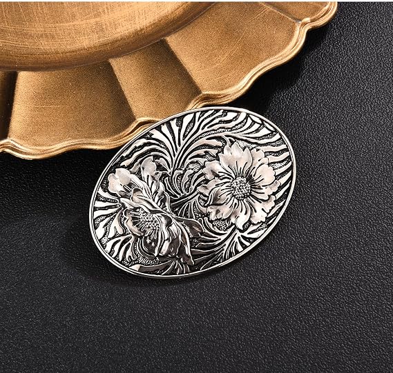 Texas Flower Filigree Western Belt Buckle - Cowgirl Style